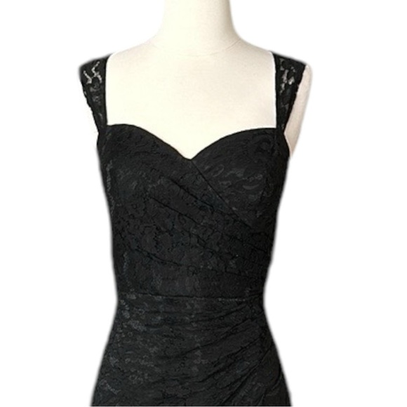 CHRISTINA WU Black Lace Gown Sweetheart Neck Glam Mermaid Occasion Size 12 - Picture 2 of 15
